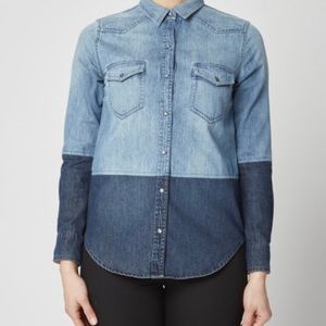 Club Monaco 2-toned denim shirt